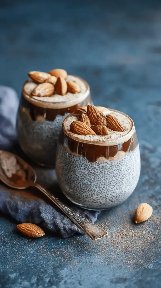 almond butter chia pudding cups