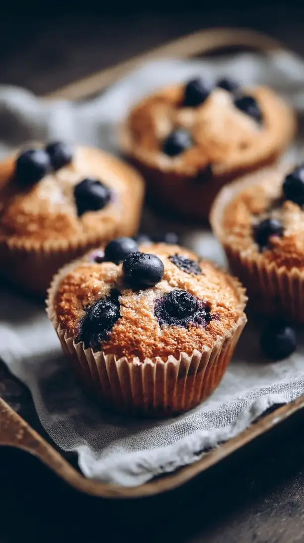 almond flour muffins with blueberries