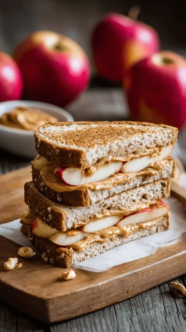 apple peanut butter sandwiches