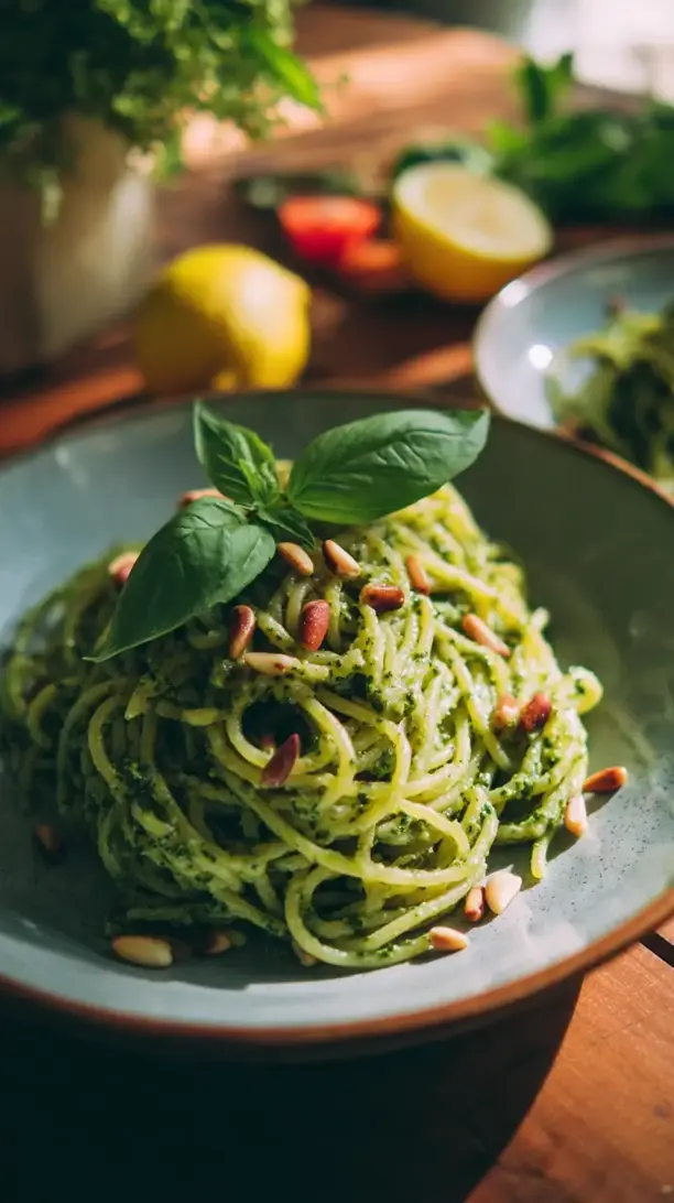 avocado basil pesto pasta