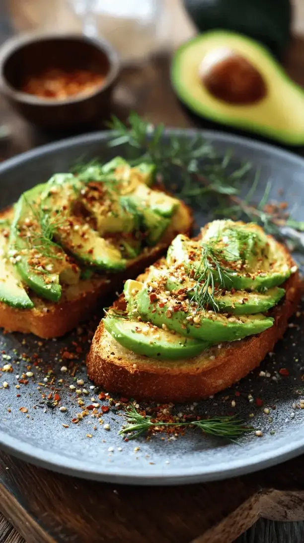 avocado toast with everything seasoning