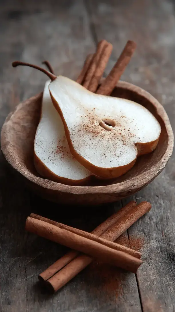 baked cinnamon pear chips