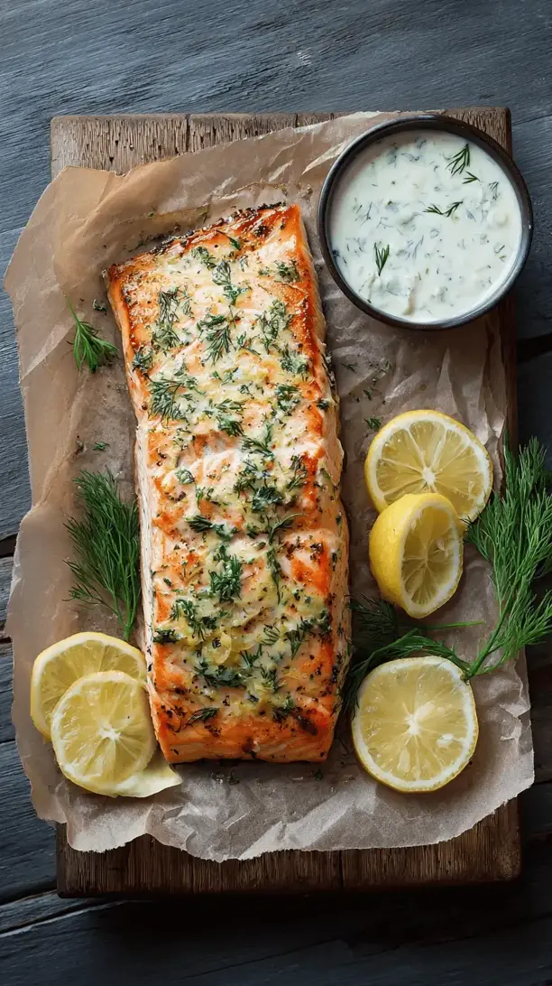 baked salmon with lemon dill sauce