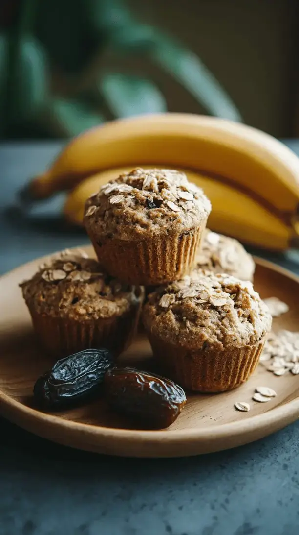 banana date oat muffins