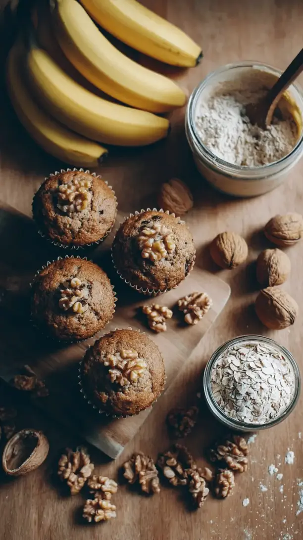 banana nut oat muffins