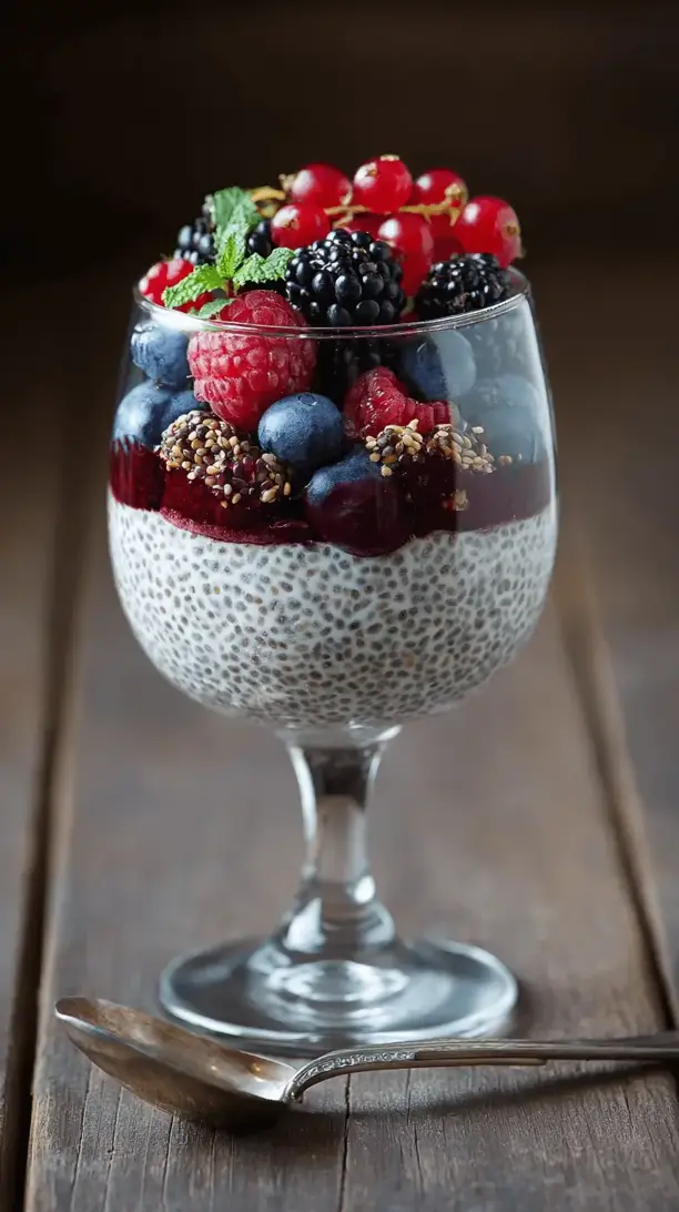 berry coconut chia parfait