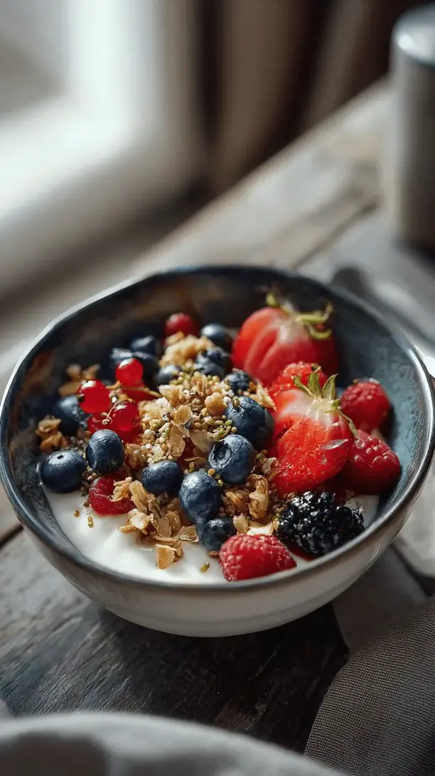 breakfast bowl with hemp seeds