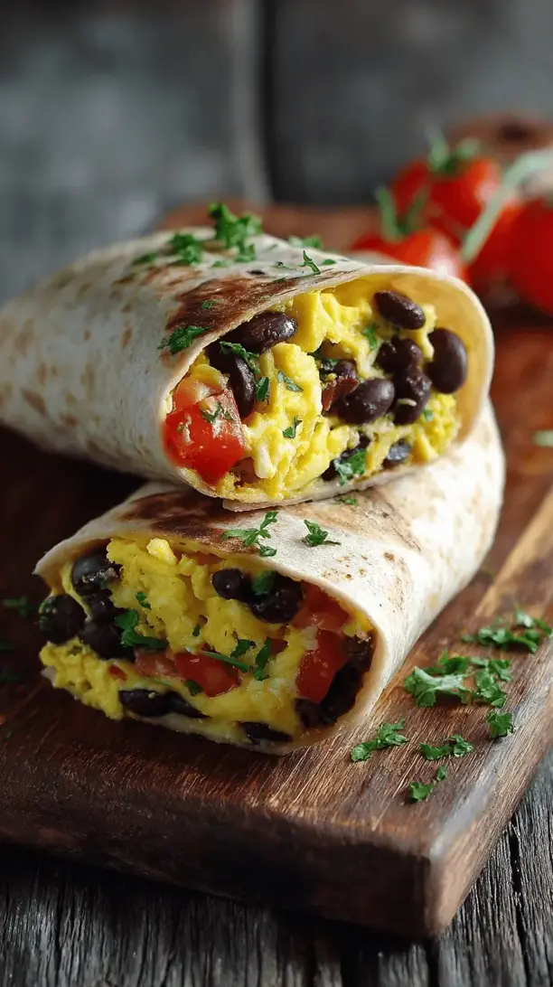 breakfast burrito with black beans