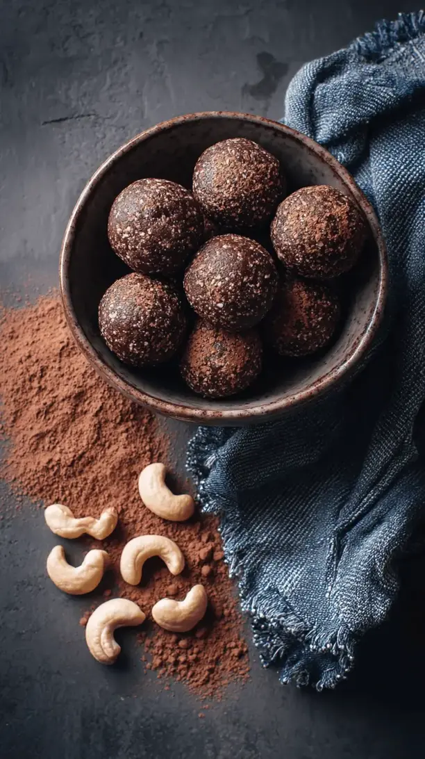 cacao cashew bliss balls