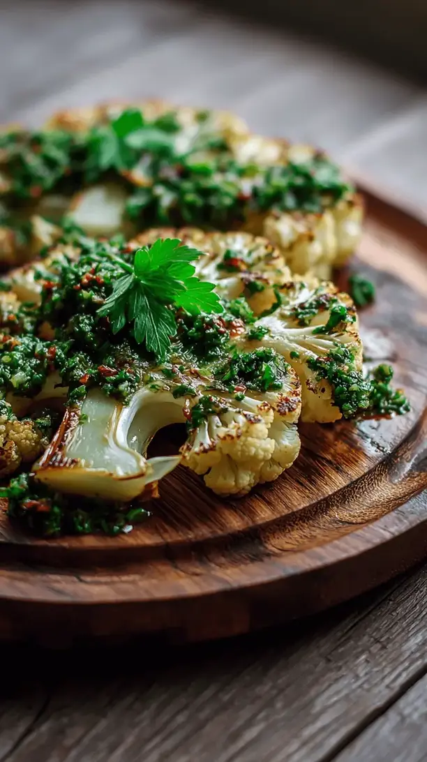 cauliflower steak with chimichurri