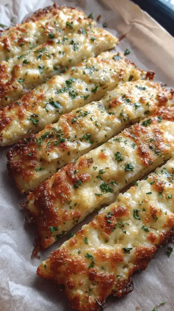 cheesy cauliflower breadsticks
