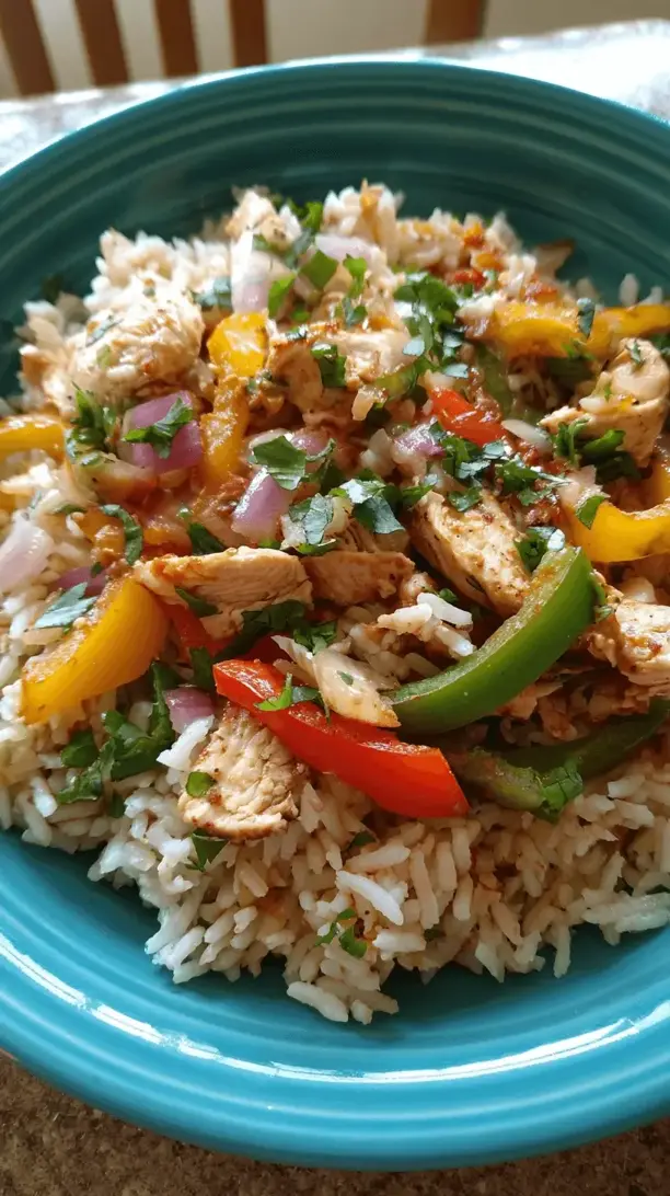 chicken fajita rice bowl