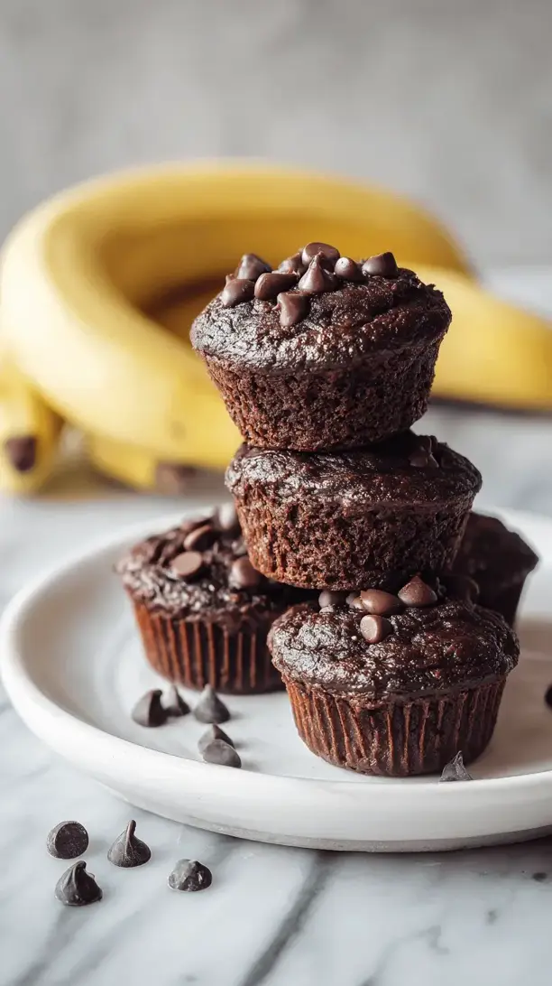 chocolate banana protein muffins