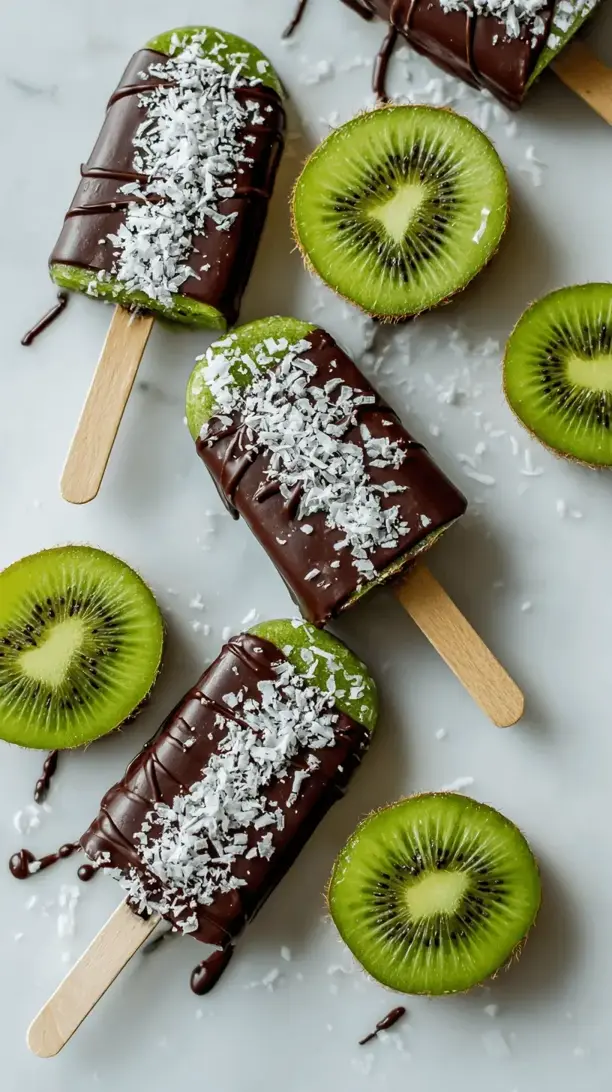 chocolate dipped kiwi pops