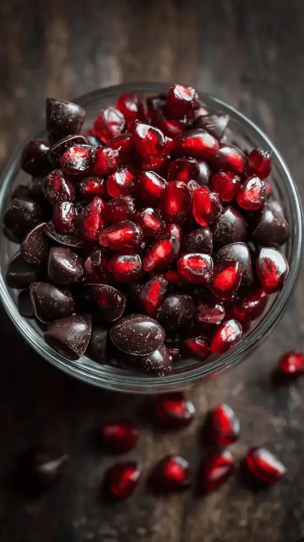 chocolate dipped pomegranate seeds