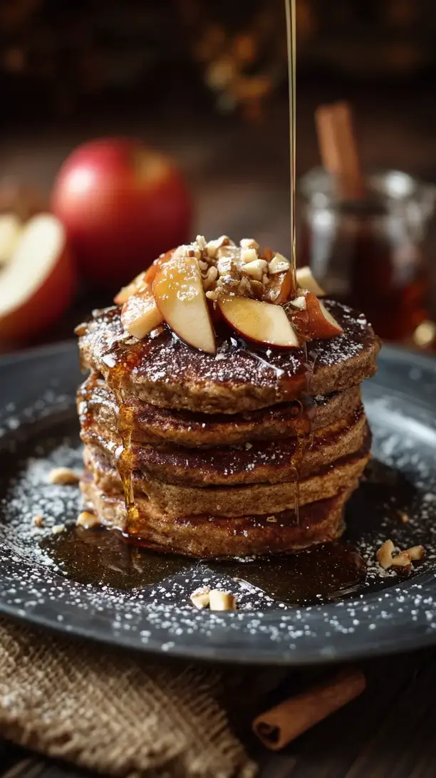 cinnamon apple buckwheat pancakes