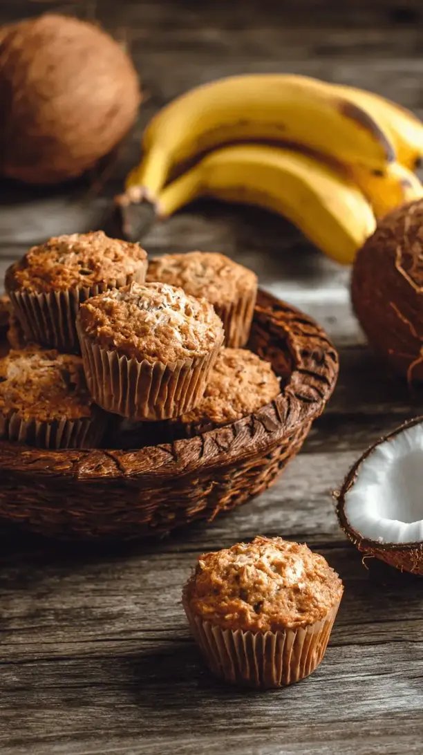 coconut banana energy muffins
