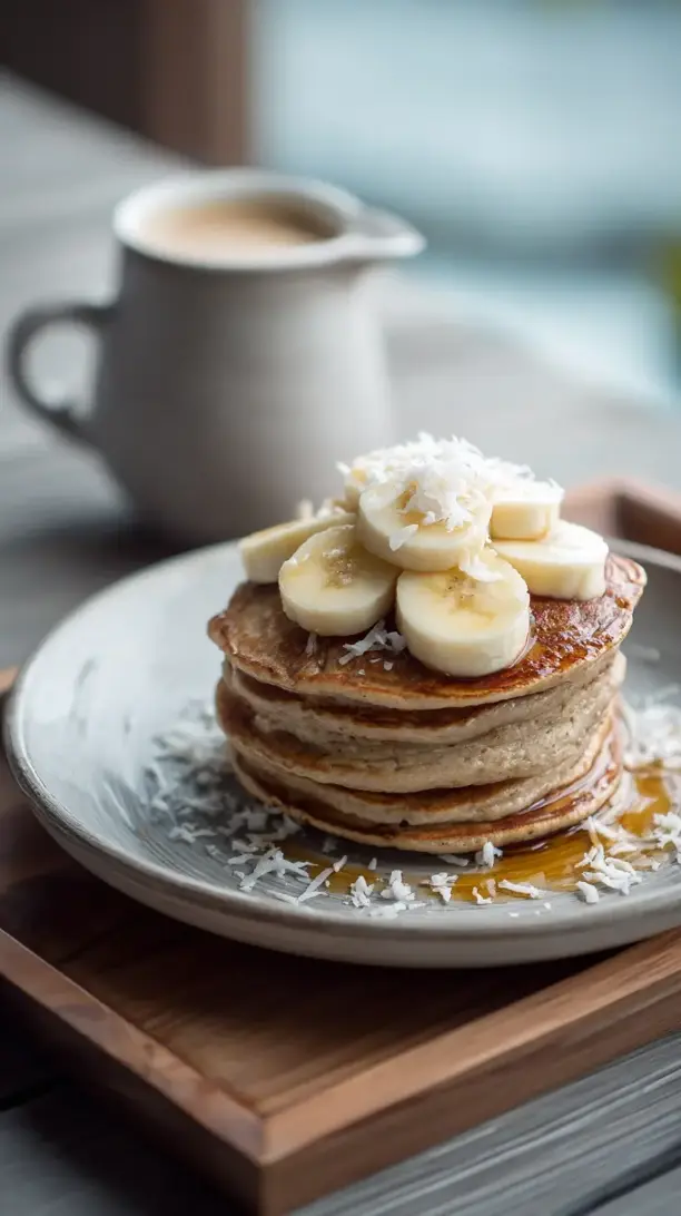 coconut banana pancakes