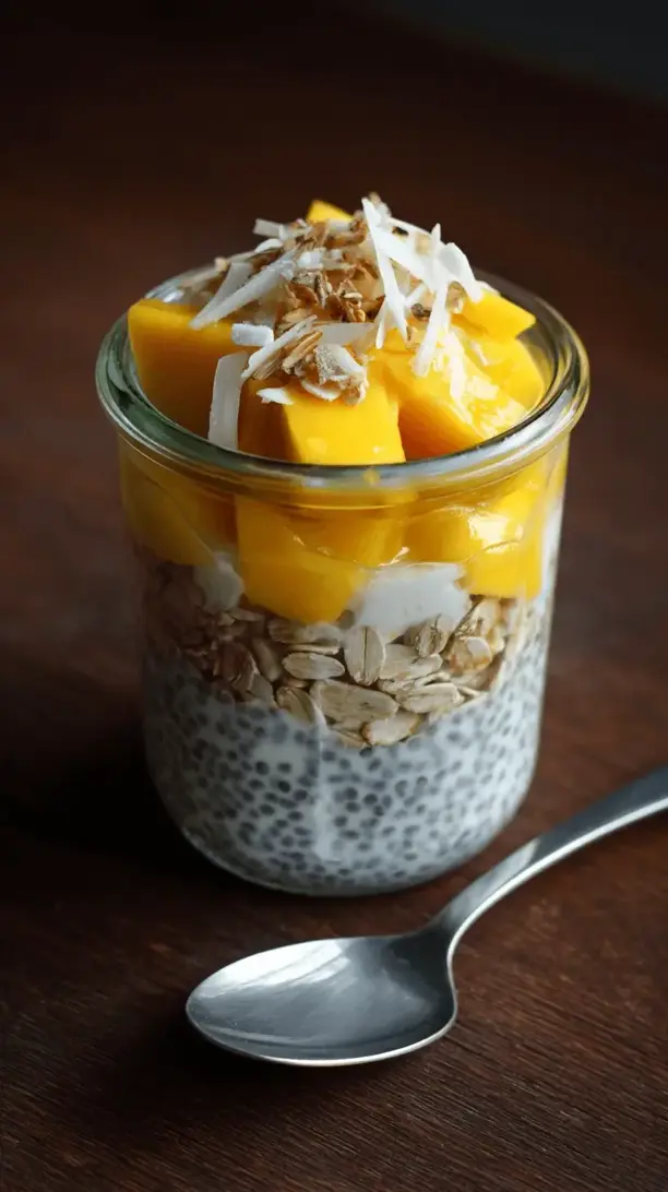 coconut chia overnight oats parfait