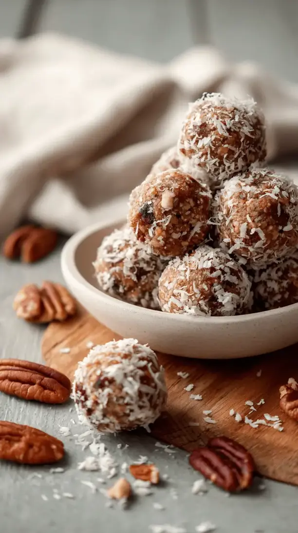 coconut pecan energy bites