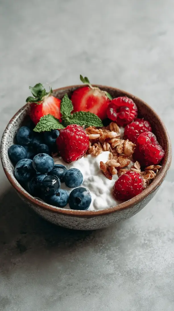 cottage cheese and berry bowl