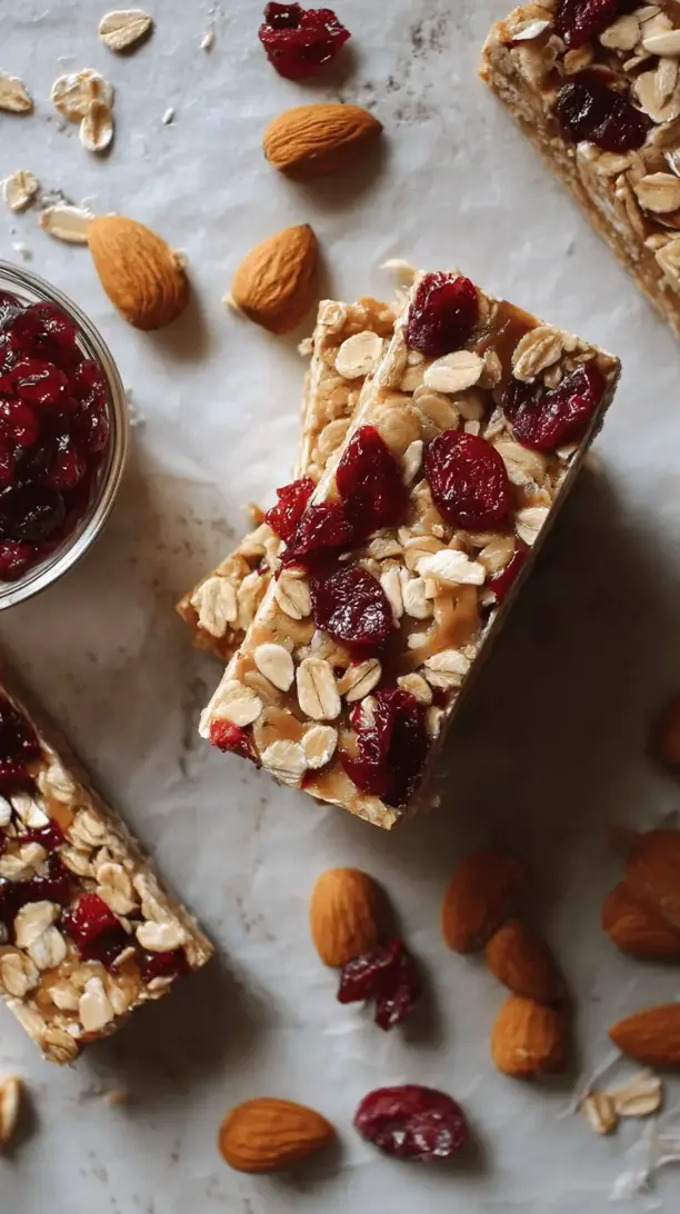 cranberry almond oat bars