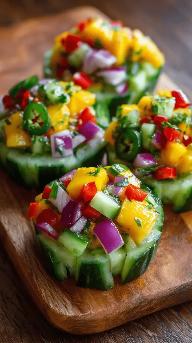 cucumber mango salsa cups