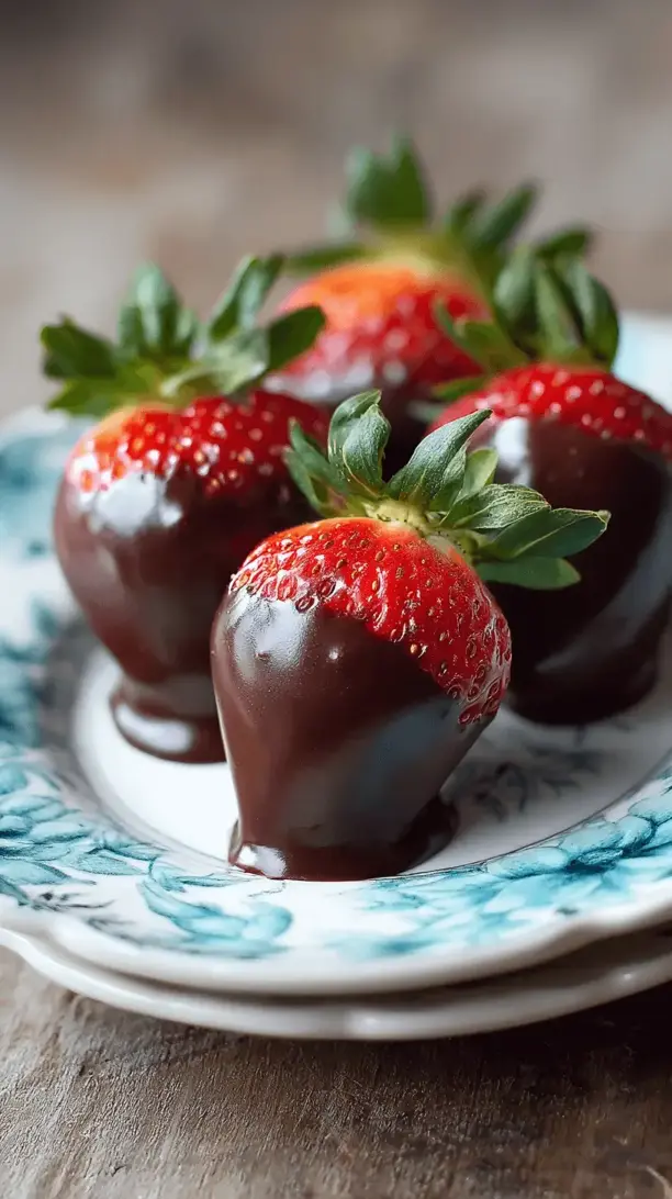 dark chocolate dipped strawberries