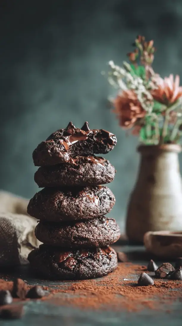 double chocolate avocado cookies