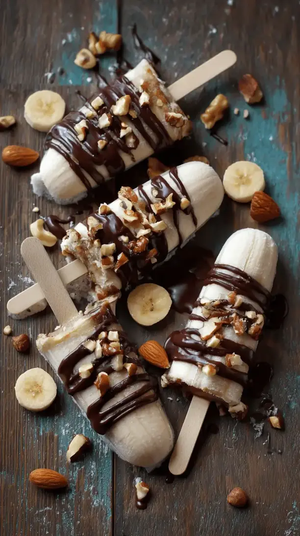 frozen banana nut pops