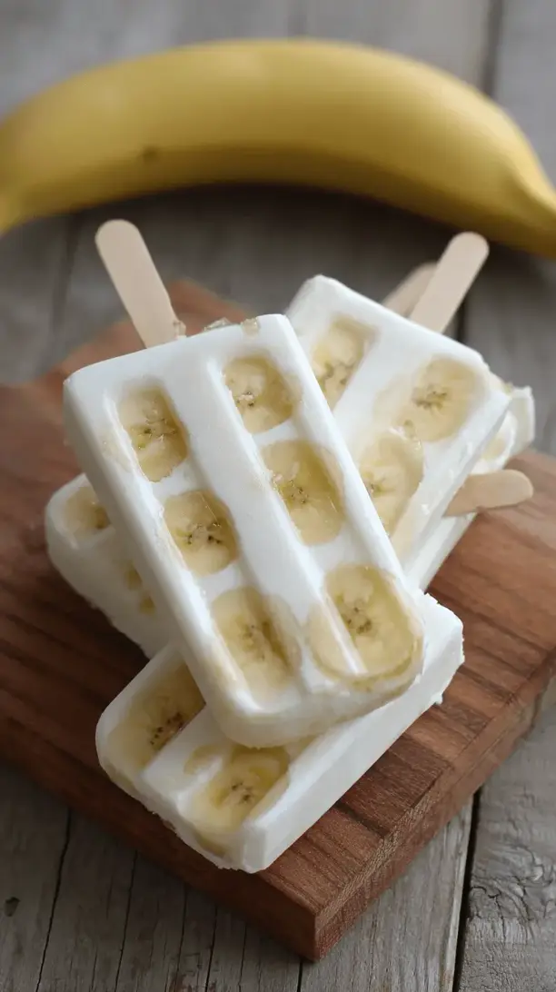frozen banana yogurt pops