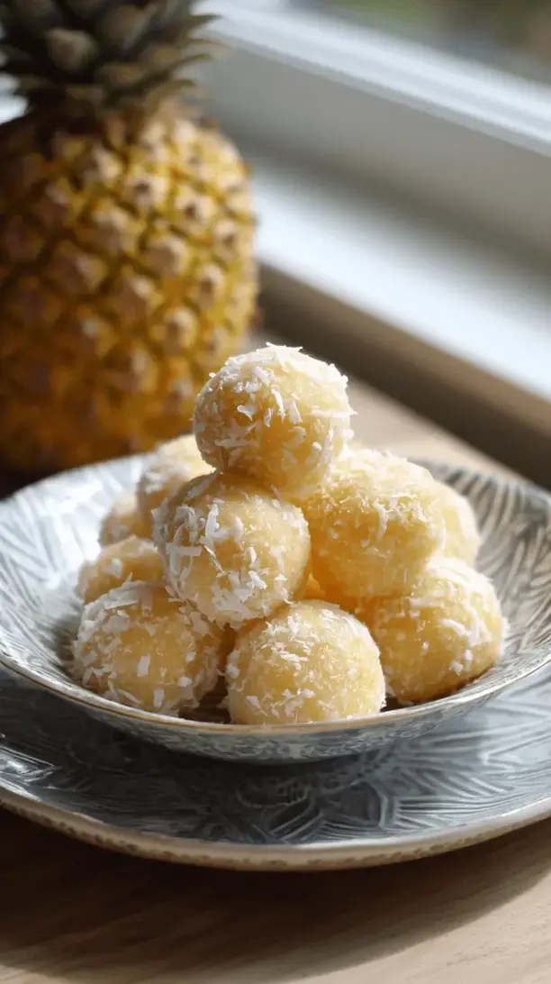 frozen pineapple coconut bites