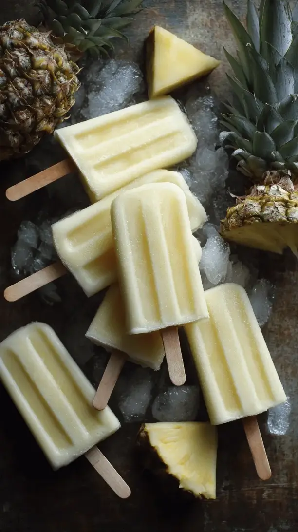 frozen pineapple coconut popsicles