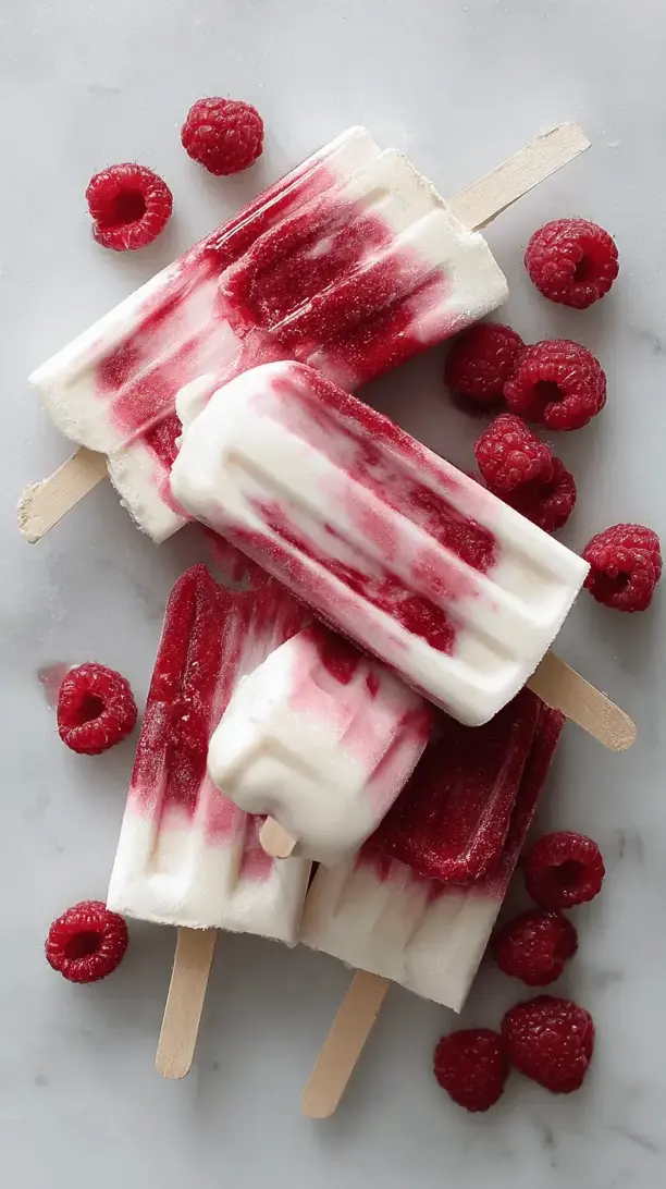 frozen raspberry yogurt pops