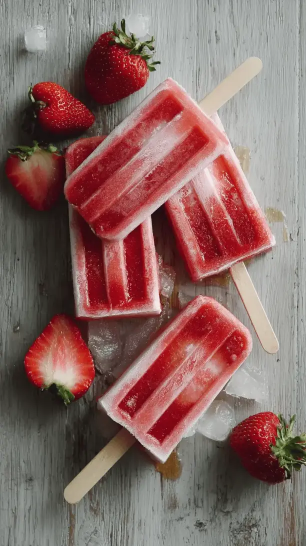 frozen strawberry yogurt pops