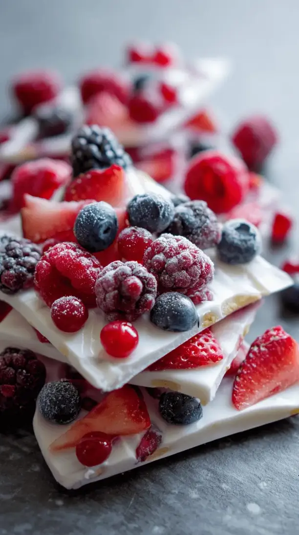 frozen yogurt berry bark