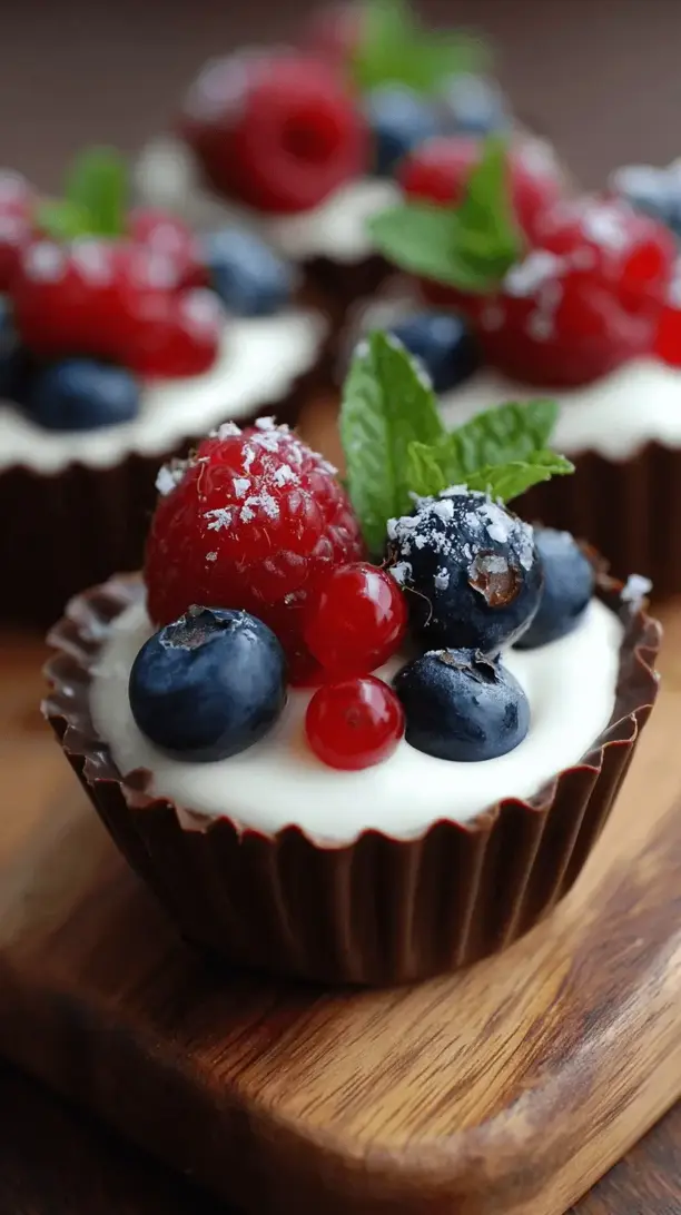 frozen yogurt chocolate cups