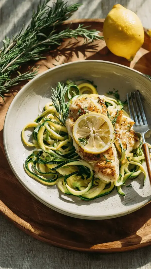 garlic herb tilapia with zoodles
