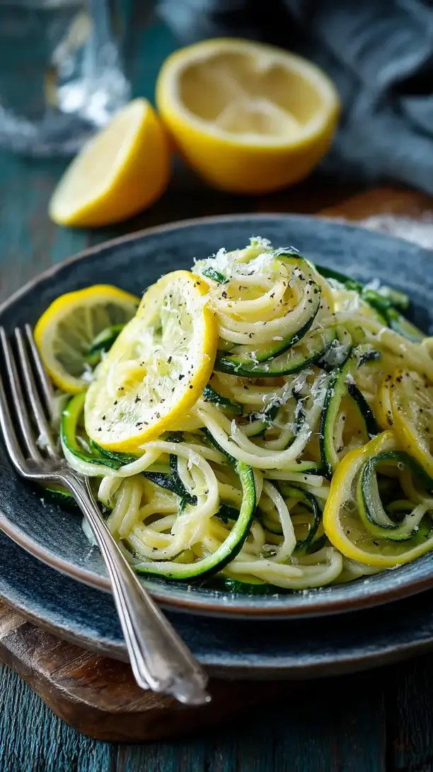 garlic lemon zucchini noodle pasta