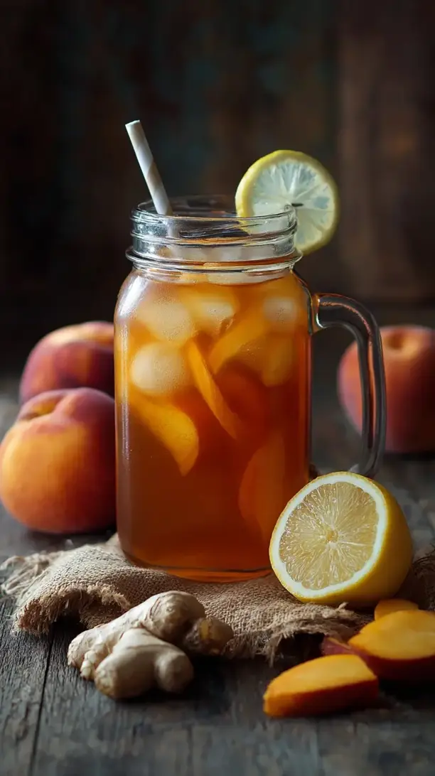 ginger peach iced tea