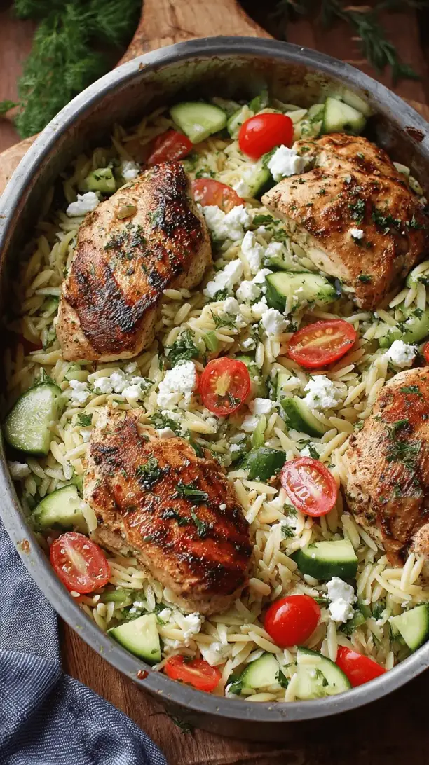 greek chicken with orzo salad
