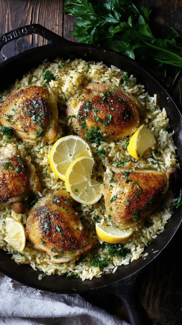 greek lemon chicken and rice bowl