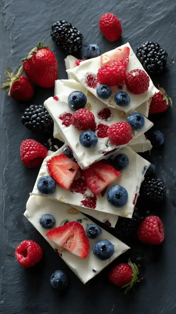 greek yogurt bark with berries