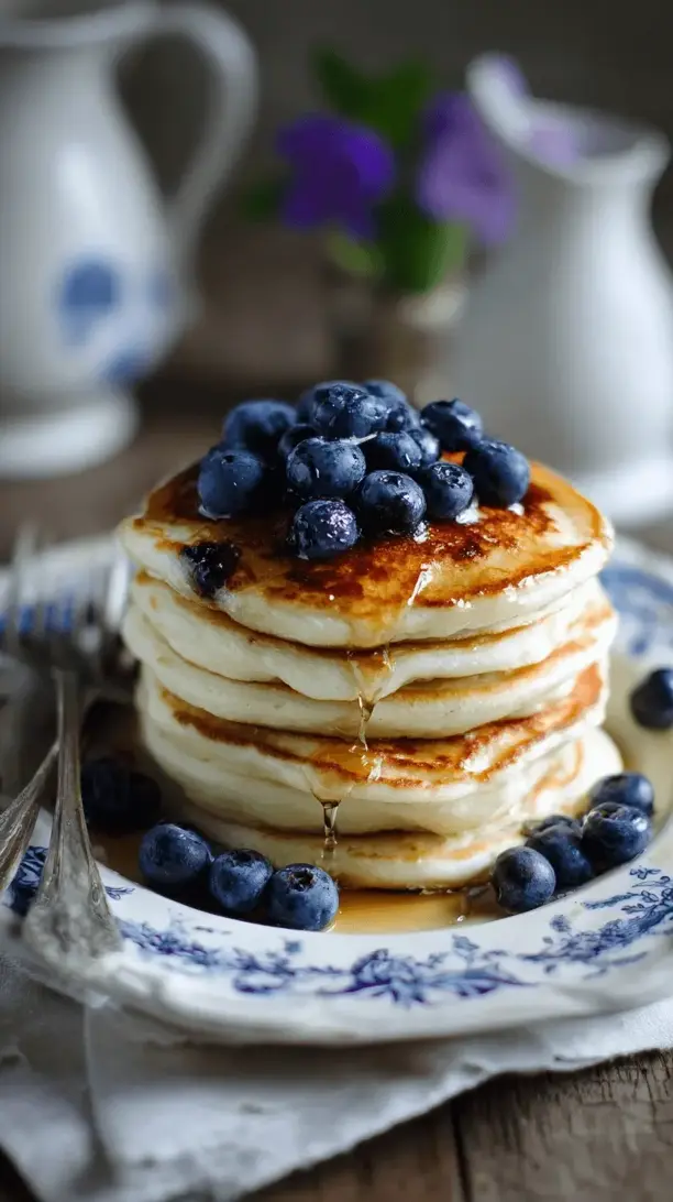 greek yogurt pancakes with blueberries