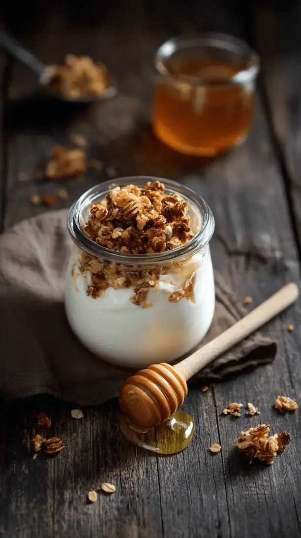 greek yogurt with granola and honey