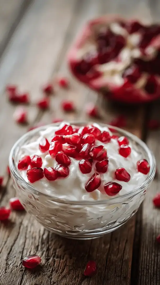 greek yogurt with pomegranate seeds