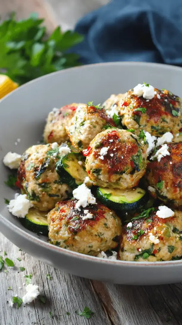 greek zucchini turkey meatballs