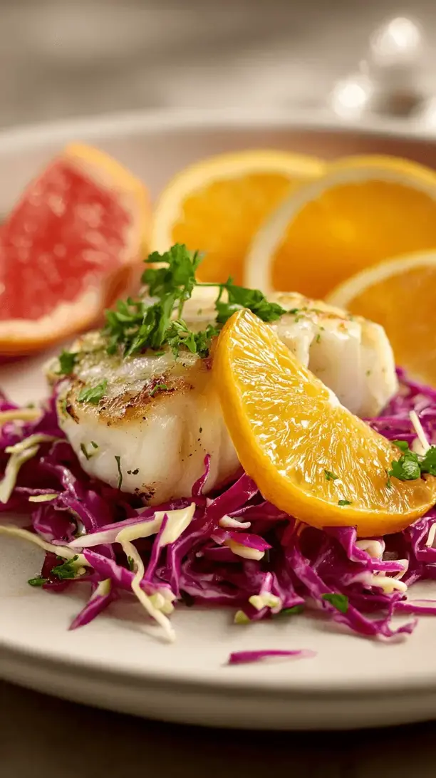 grilled cod with citrus slaw