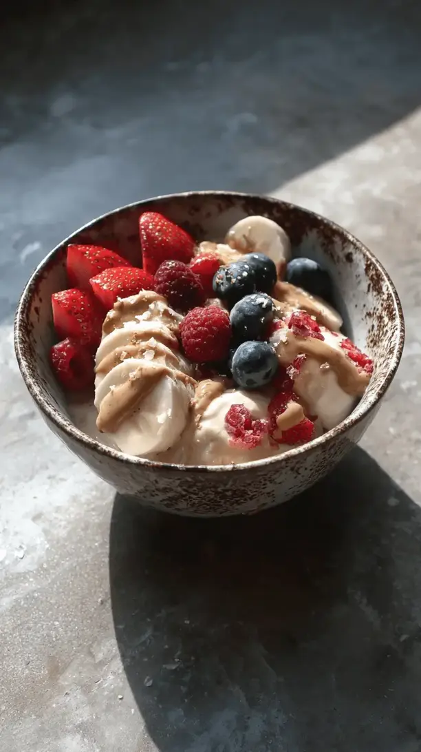 healthy banana split bowl