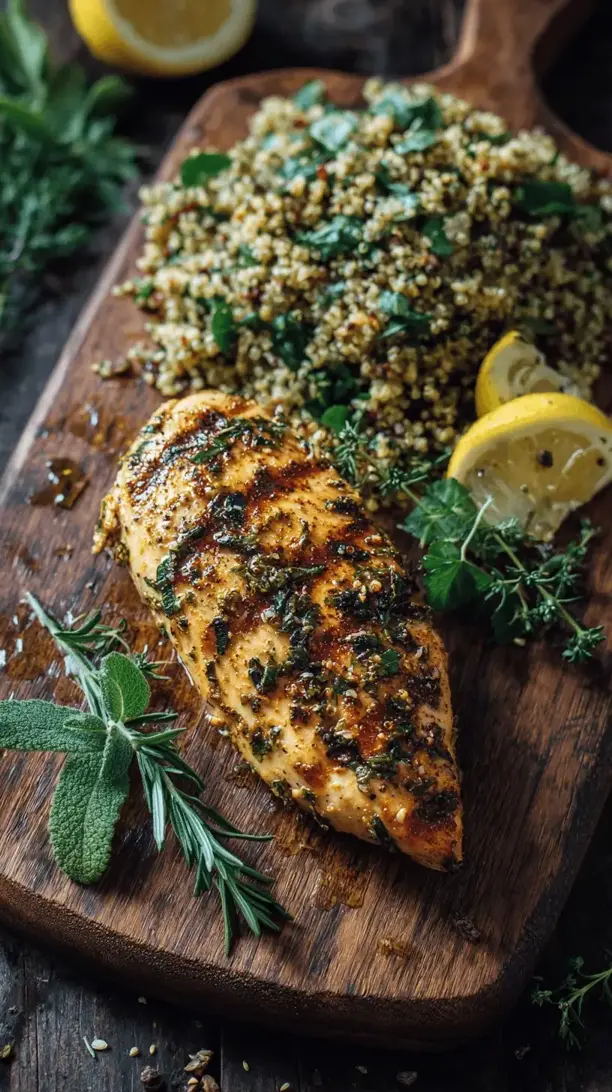 herb grilled chicken with quinoa salad
